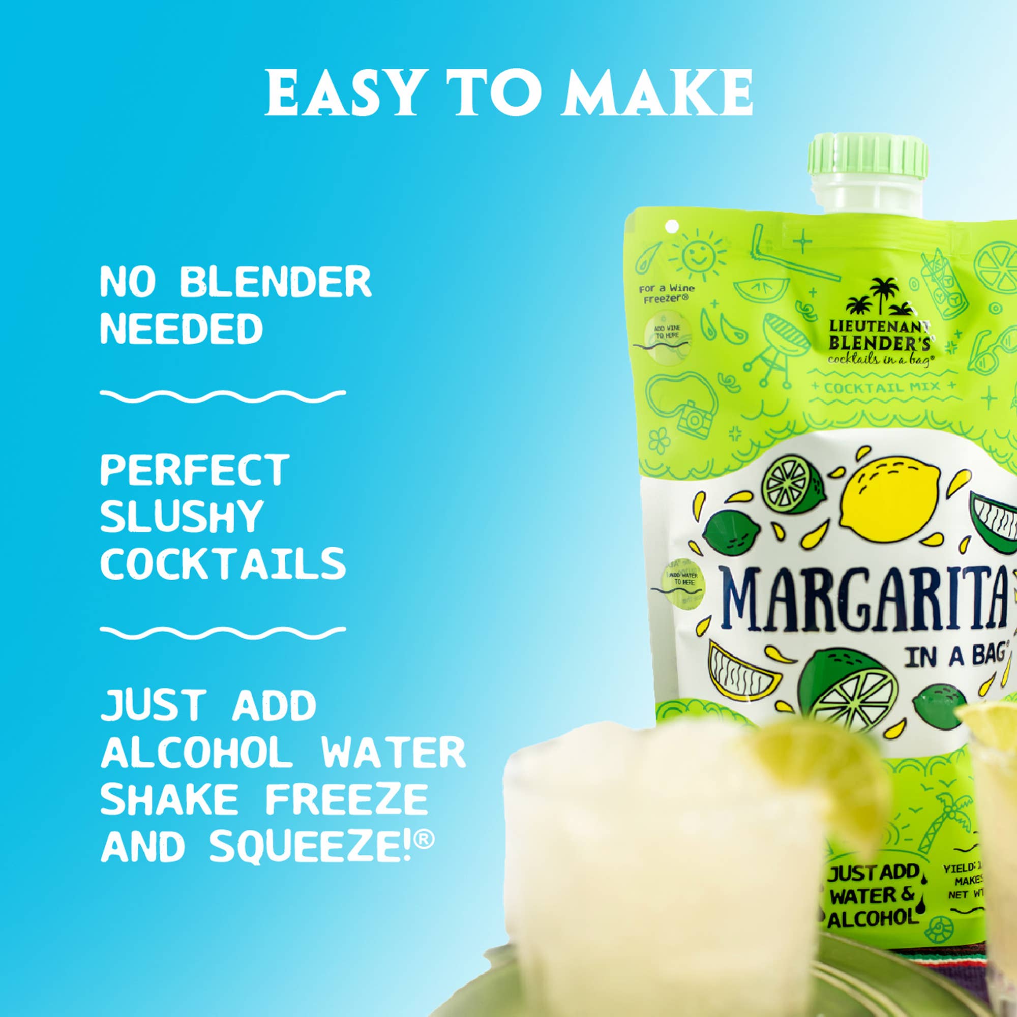 Margarita in a Bag® Cocktail / Mocktail Slushie Mixer