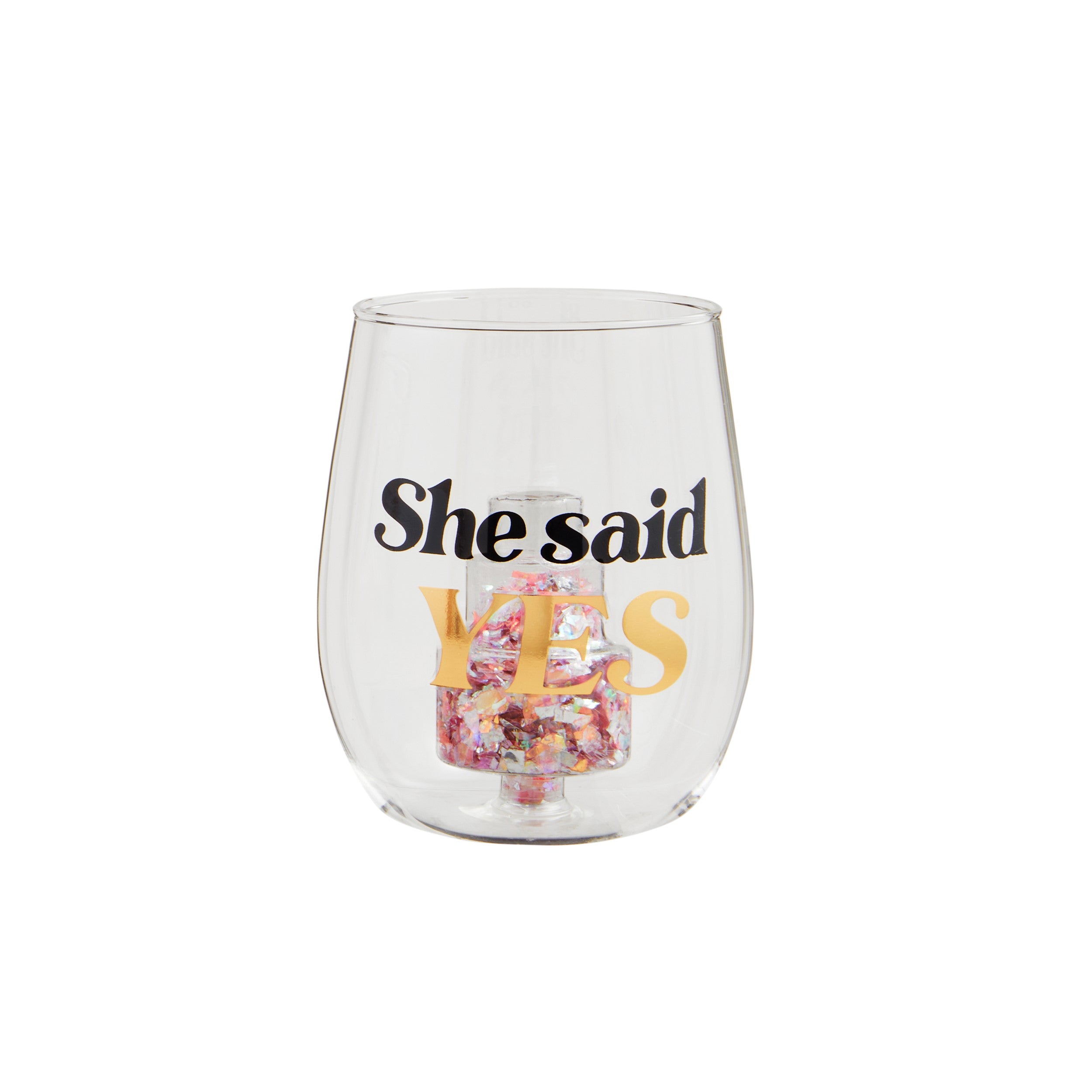 She Said Yes Wedding Glass By Mud Pie