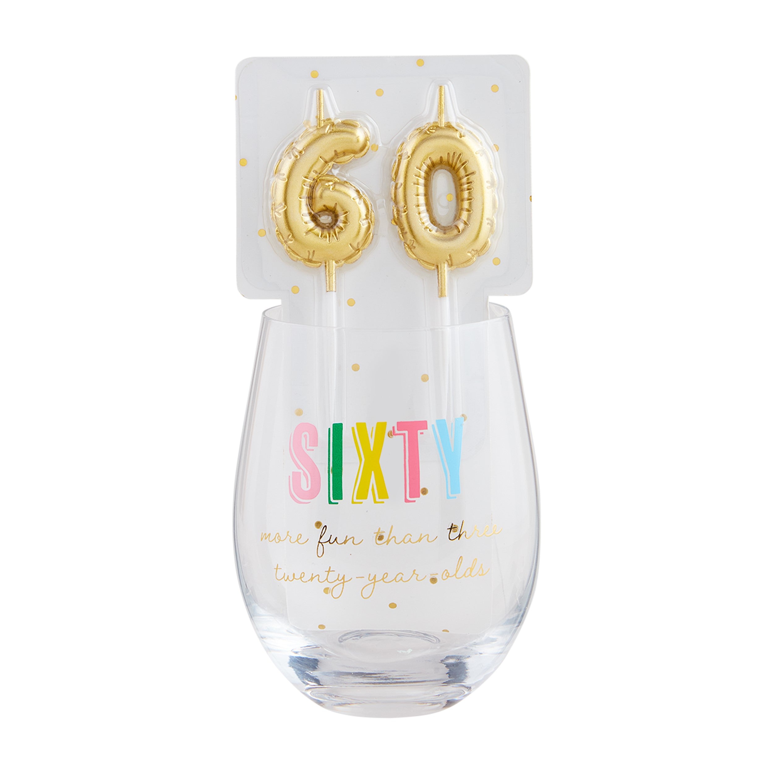 60 Wine Glass & Candle Set By Mud Pie
