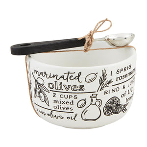 Marinated Olives Recipe Bowl Set BY MUD PIE