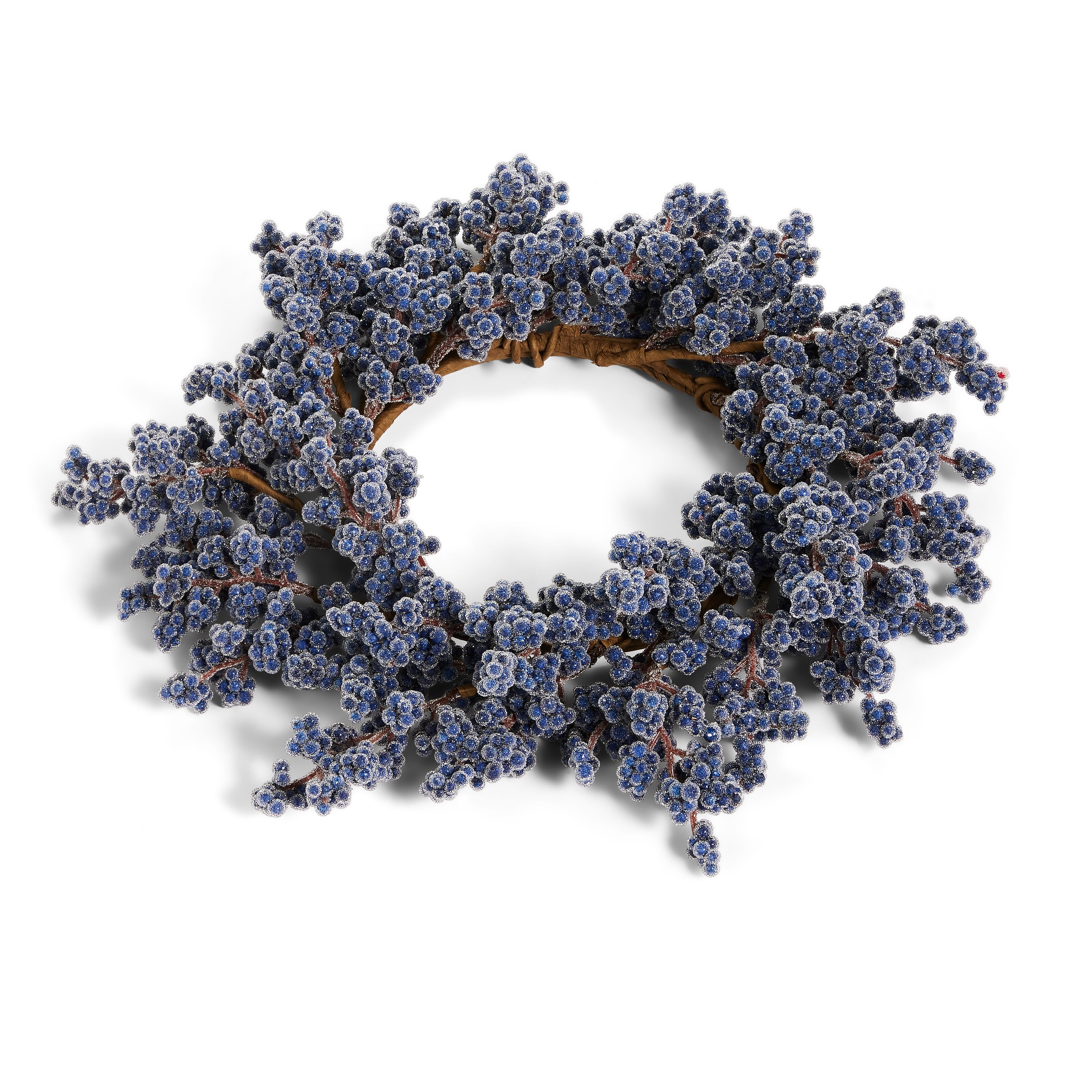 6.25 Iced Blue Berry Mini Wreath Candle Ring - A. Dodson's