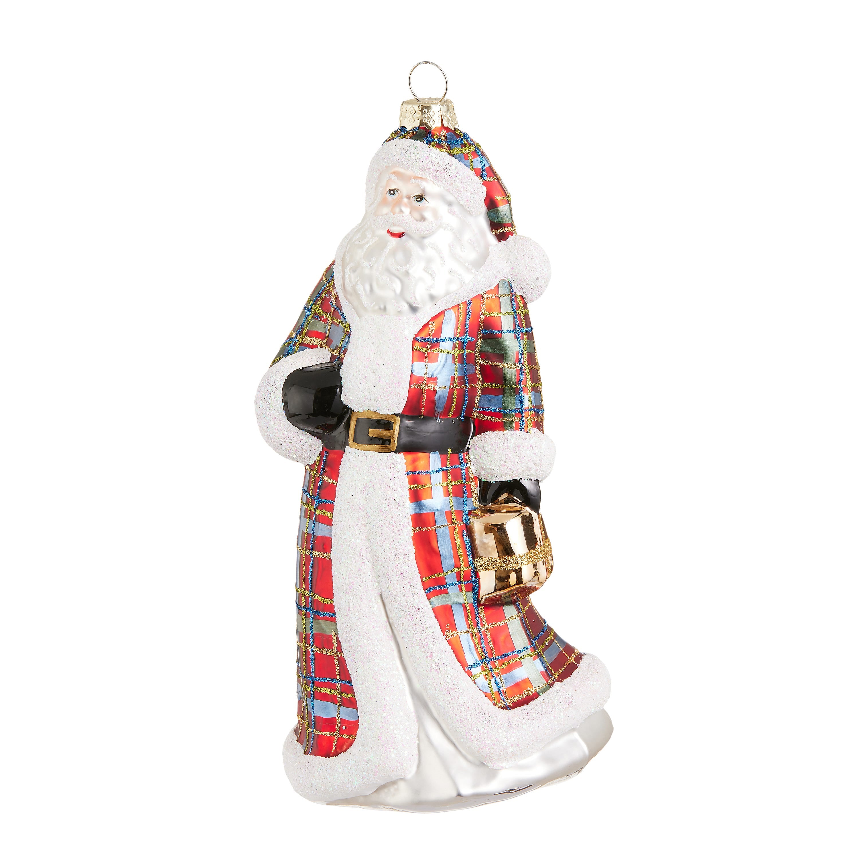 7.5 Plaid Santa Ornament - A. Dodson's