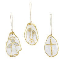 GOLD OYSTER SHELL ORNAMENTS - BY MUD PIE