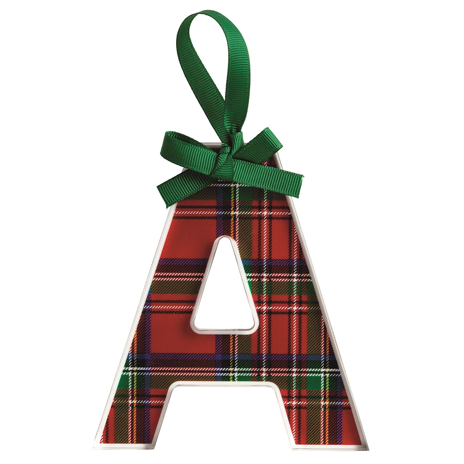 Initial Tartan Ornament By Mud Pie