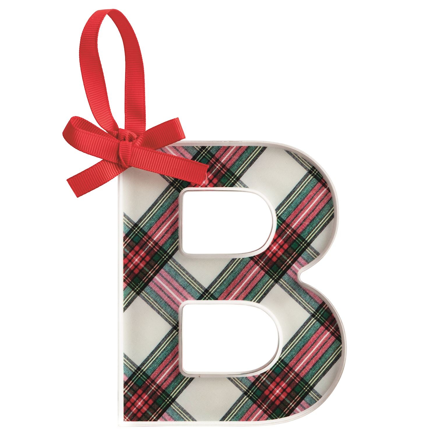 Initial Tartan Ornament By Mud Pie