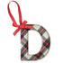 Initial Tartan Ornament By Mud Pie
