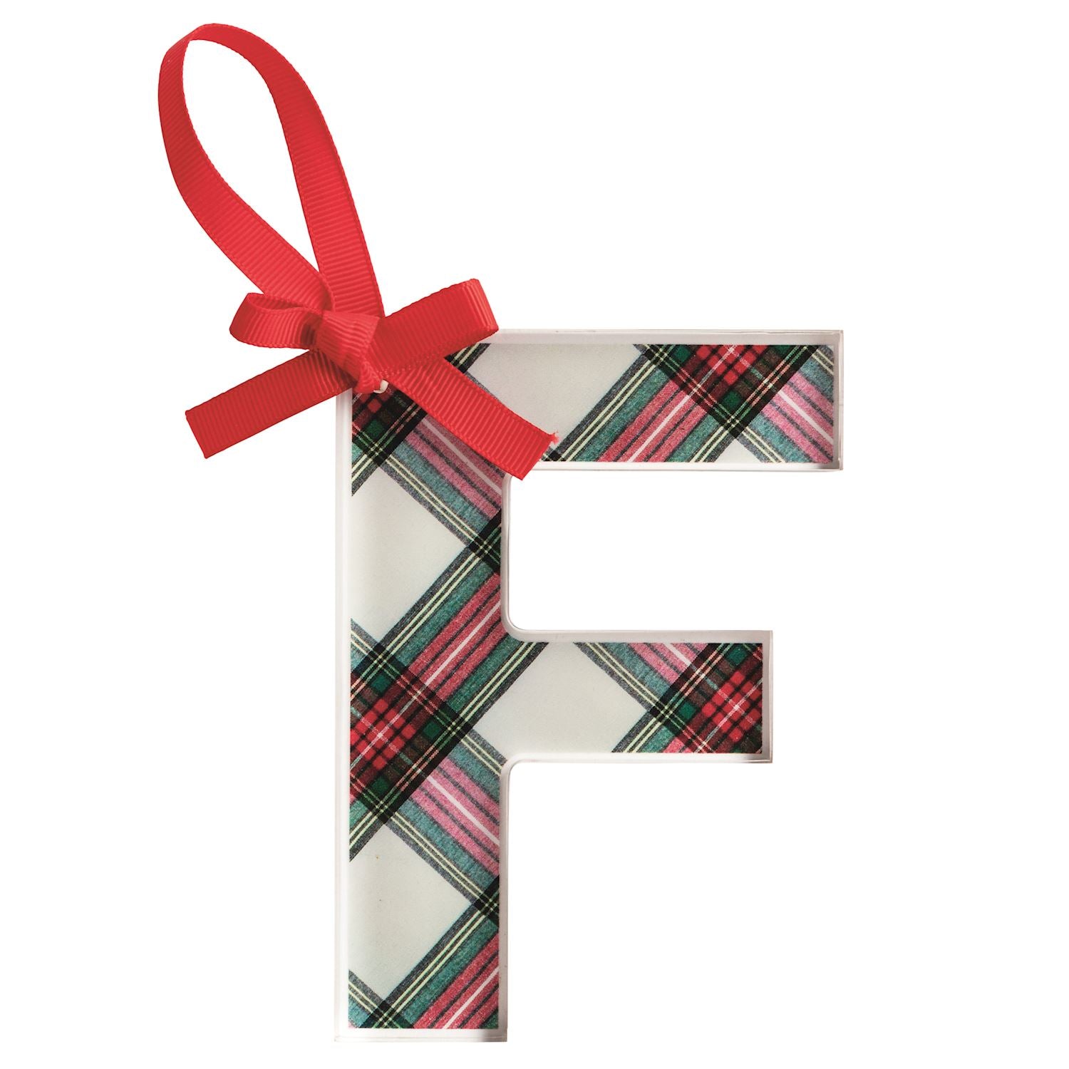 Initial Tartan Ornament By Mud Pie