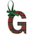 Initial Tartan Ornament By Mud Pie