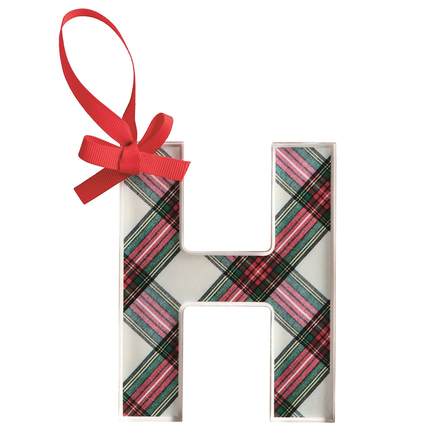 Initial Tartan Ornament By Mud Pie