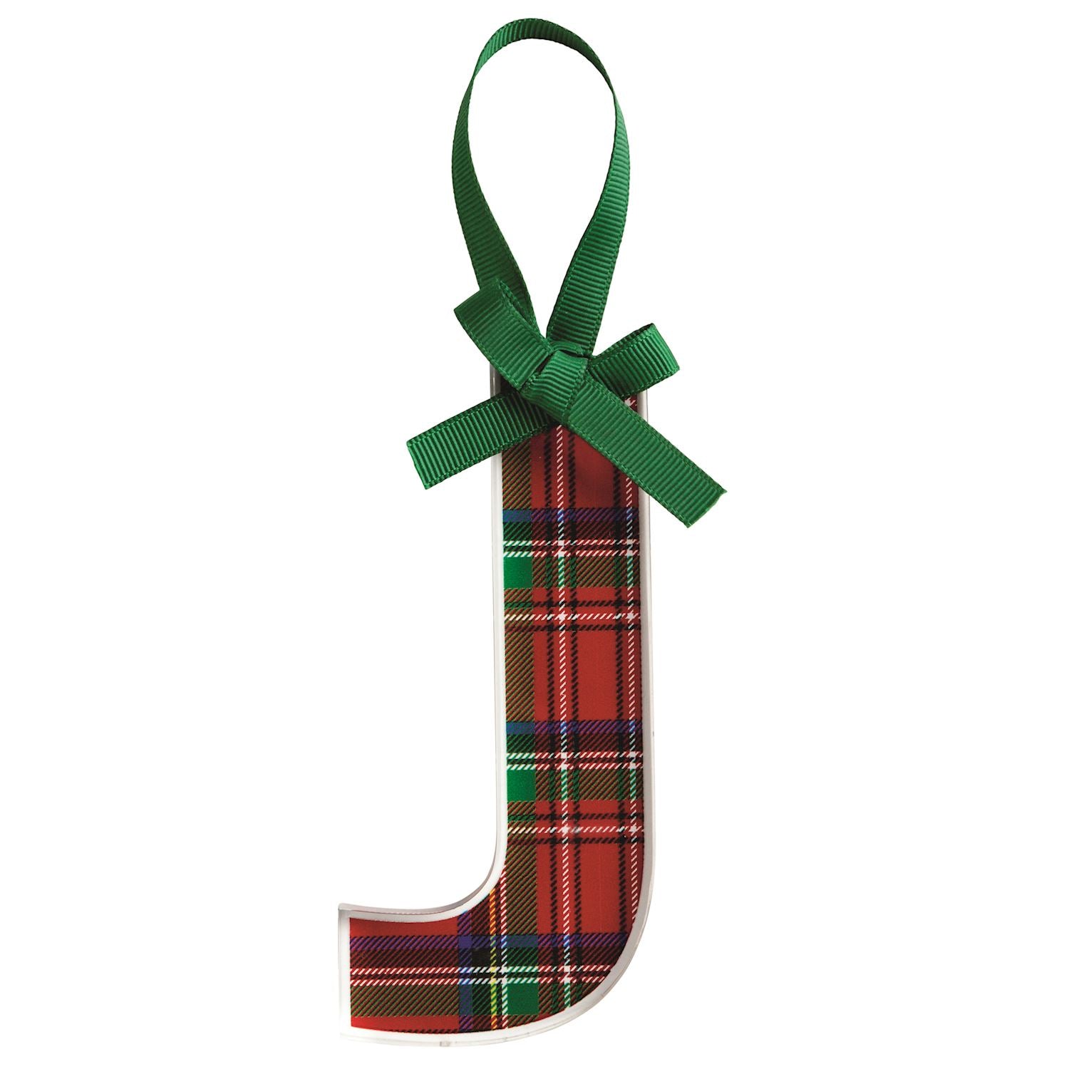 Initial Tartan Ornament By Mud Pie