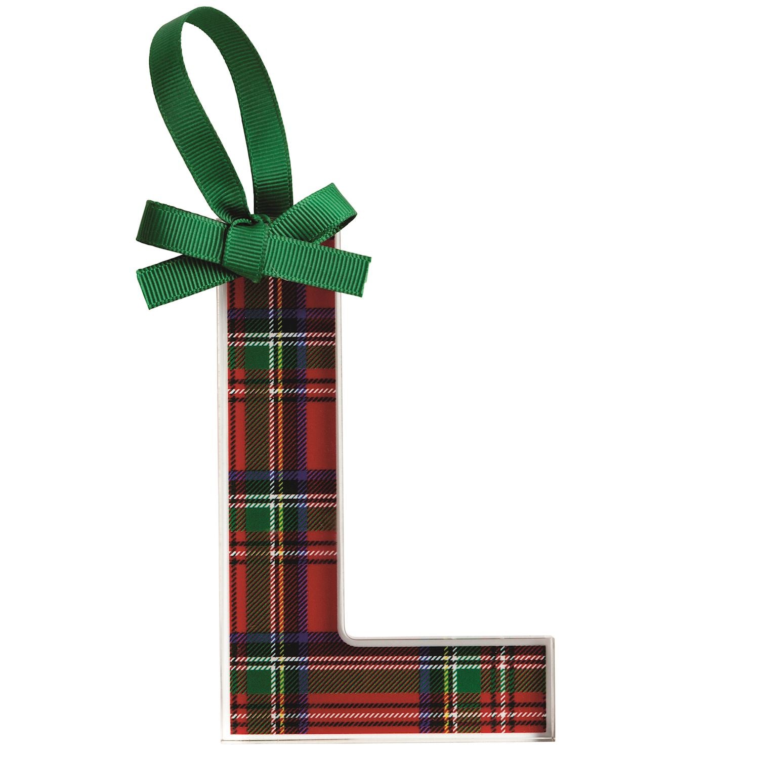 Initial Tartan Ornament By Mud Pie