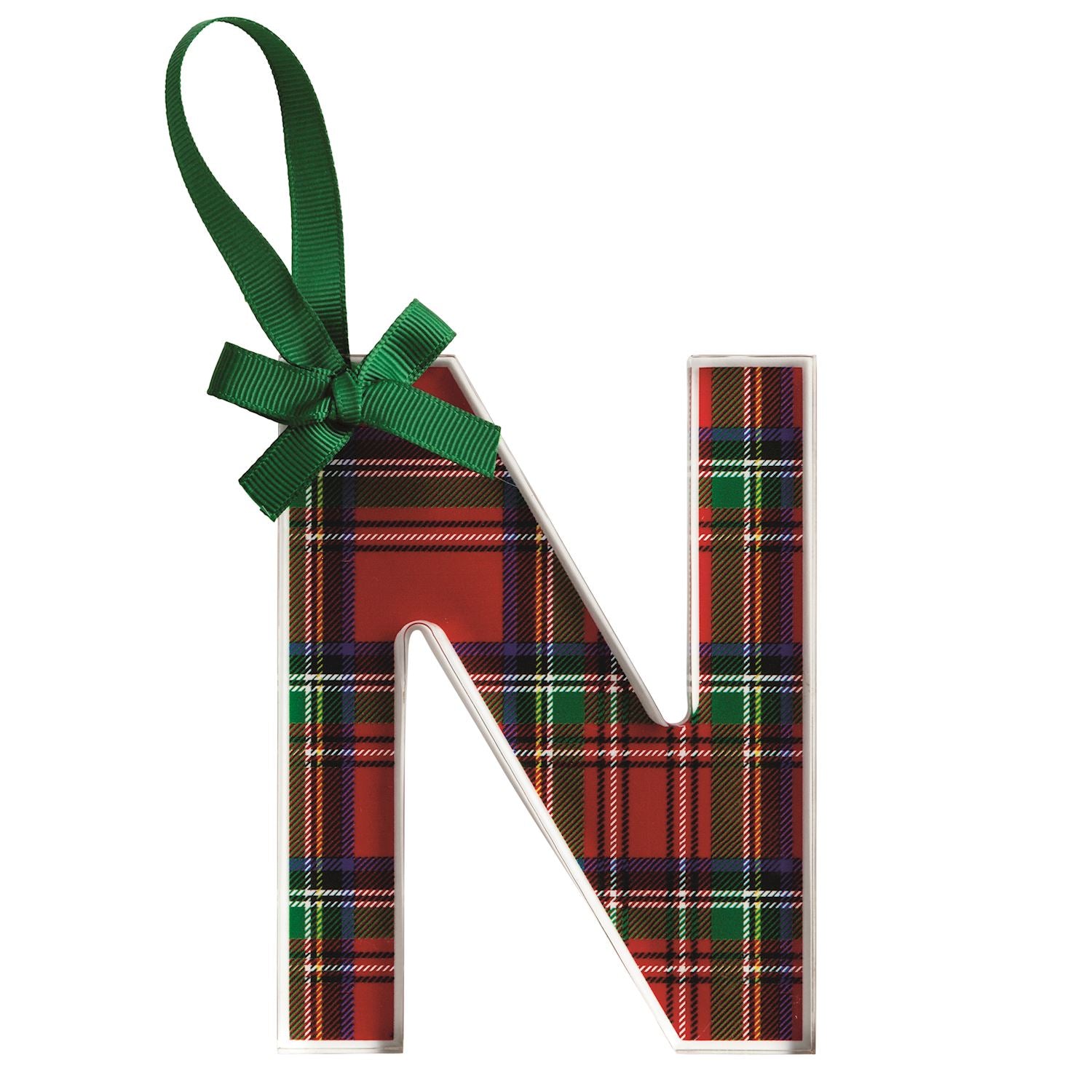 Initial Tartan Ornament By Mud Pie