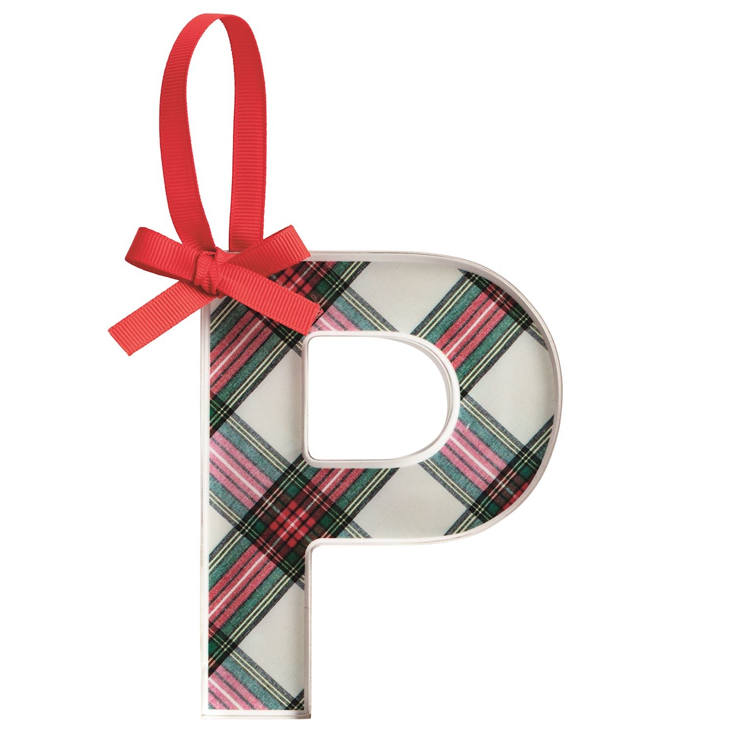 Initial Tartan Ornament By Mud Pie
