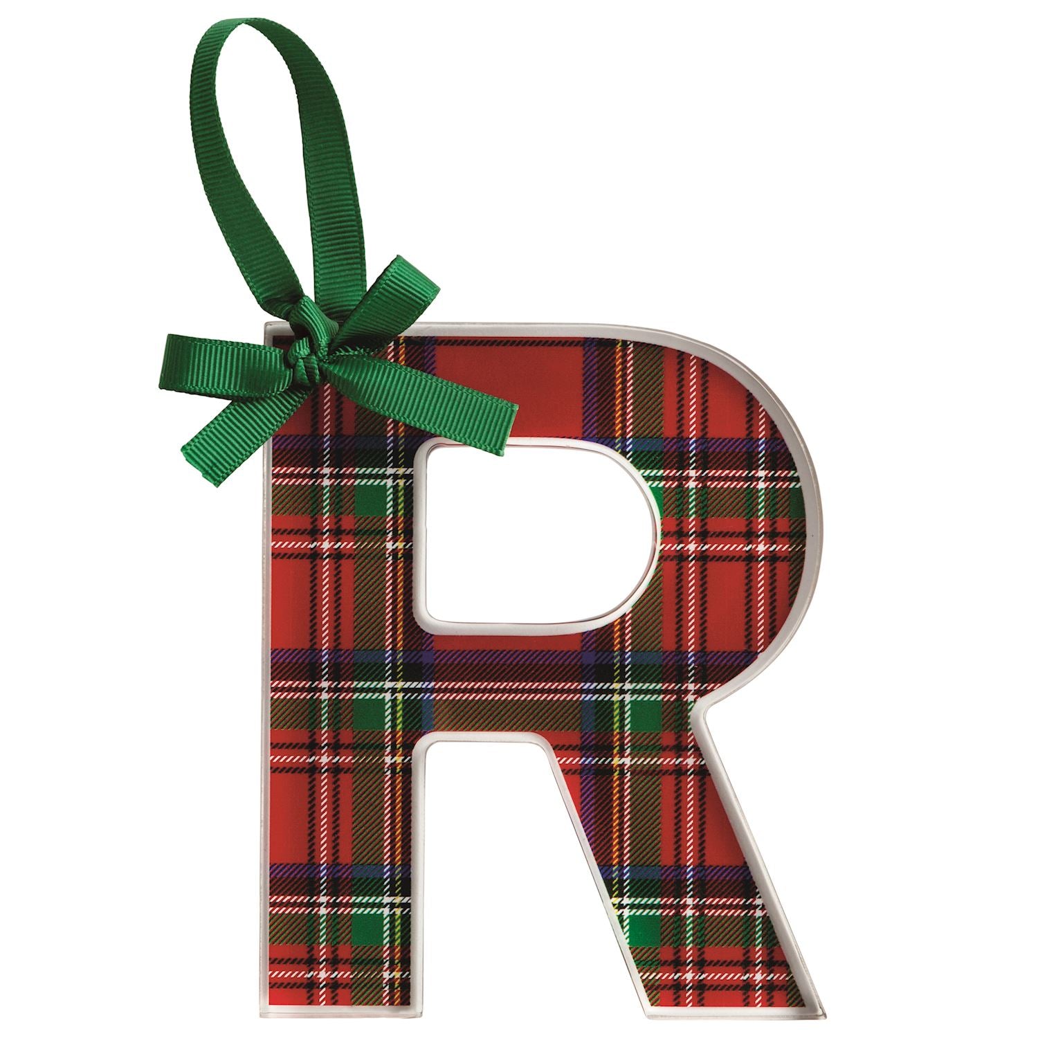 Initial Tartan Ornament By Mud Pie