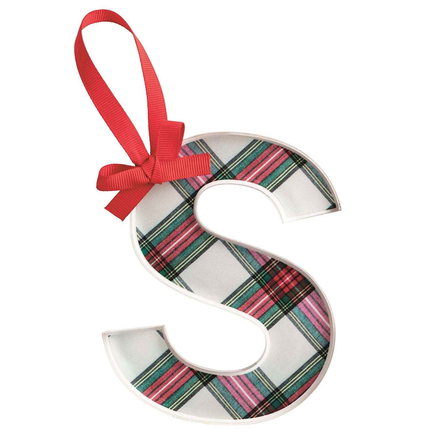 Initial Tartan Ornament By Mud Pie