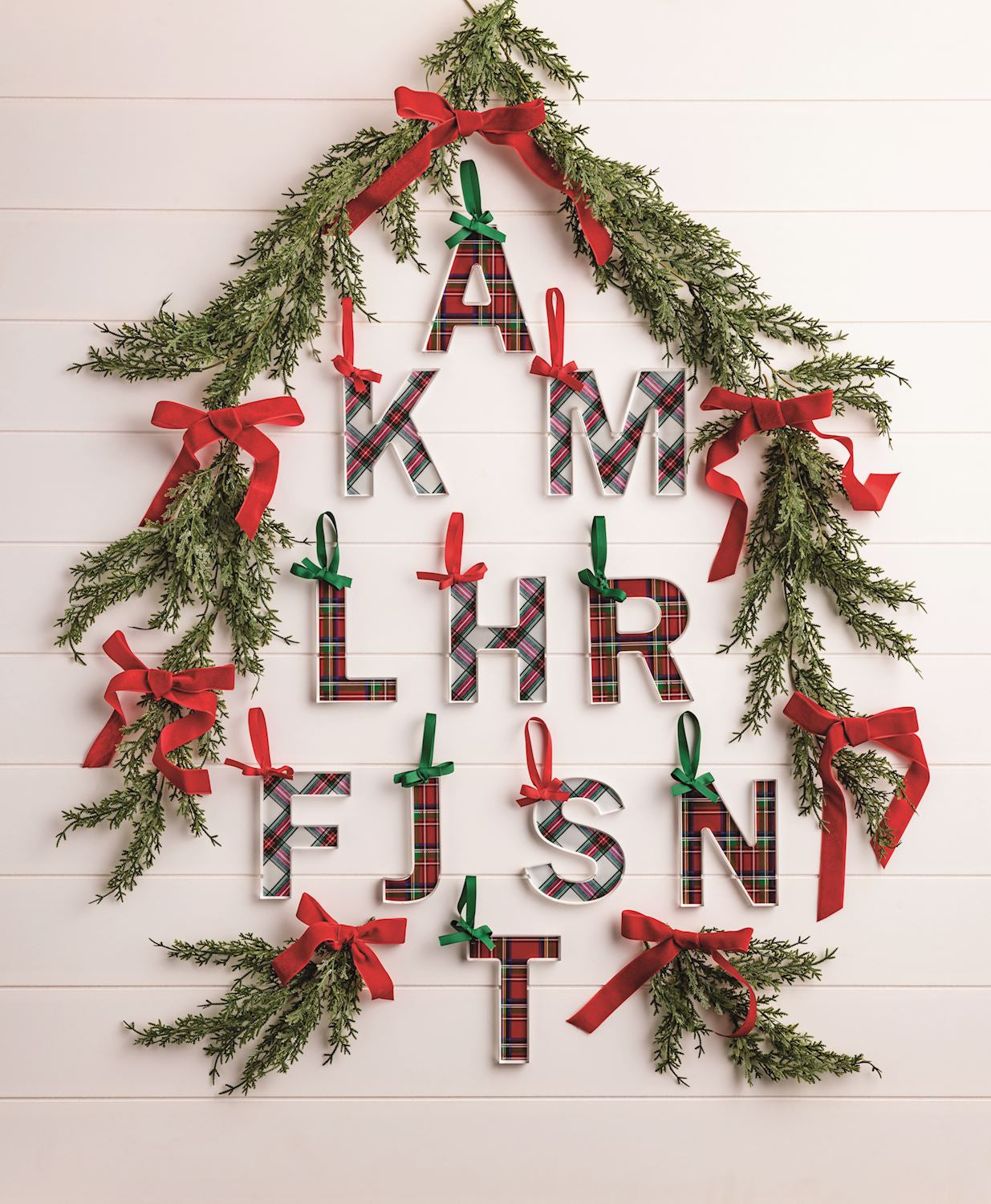 Initial Tartan Ornament By Mud Pie