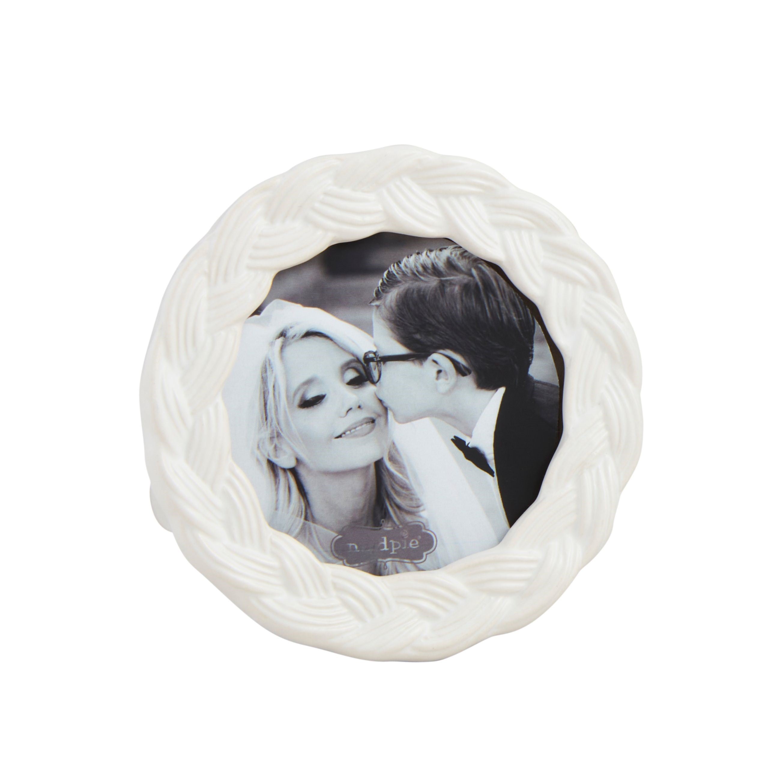 Circle Mini Braided Stoneware Frame By Mud Pie