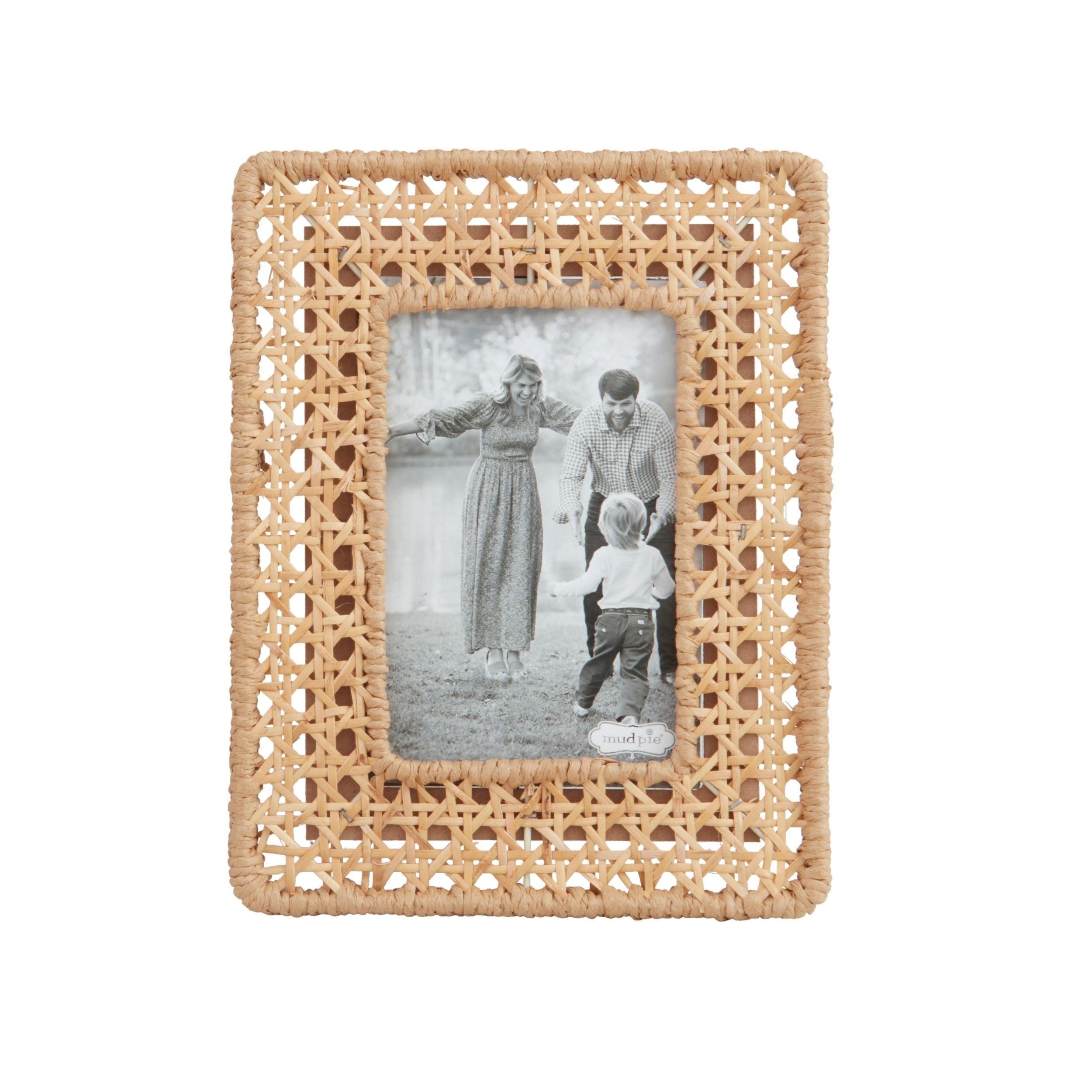 Small Woven Cane Frame By Mud Pie