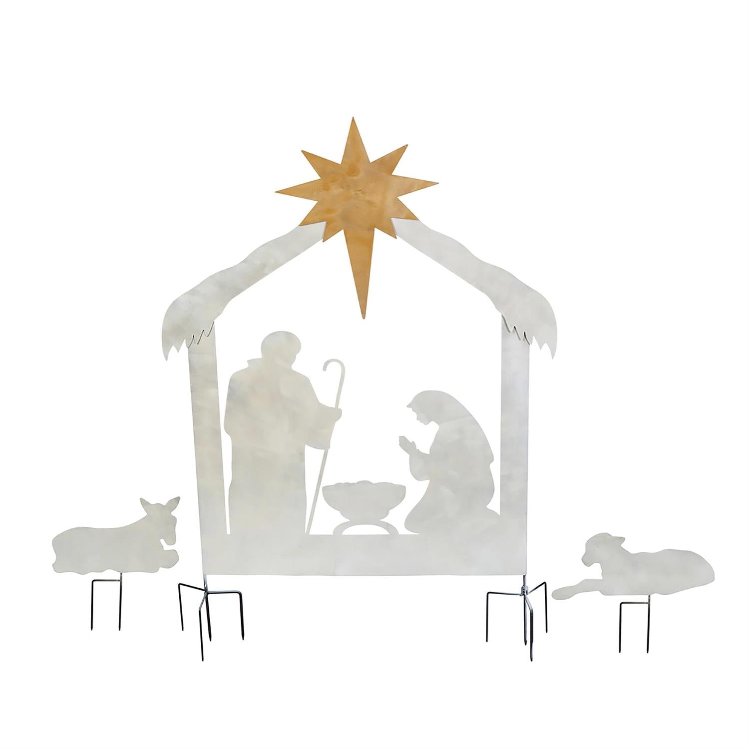 Nativity 3-pc Laser Cut Metal Yard Nativity Scene