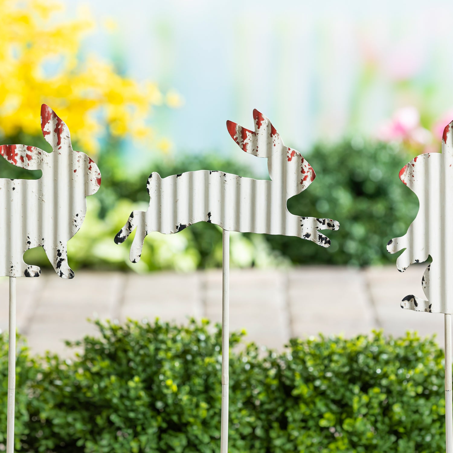 24"H Metal Bunny Garden Stake
