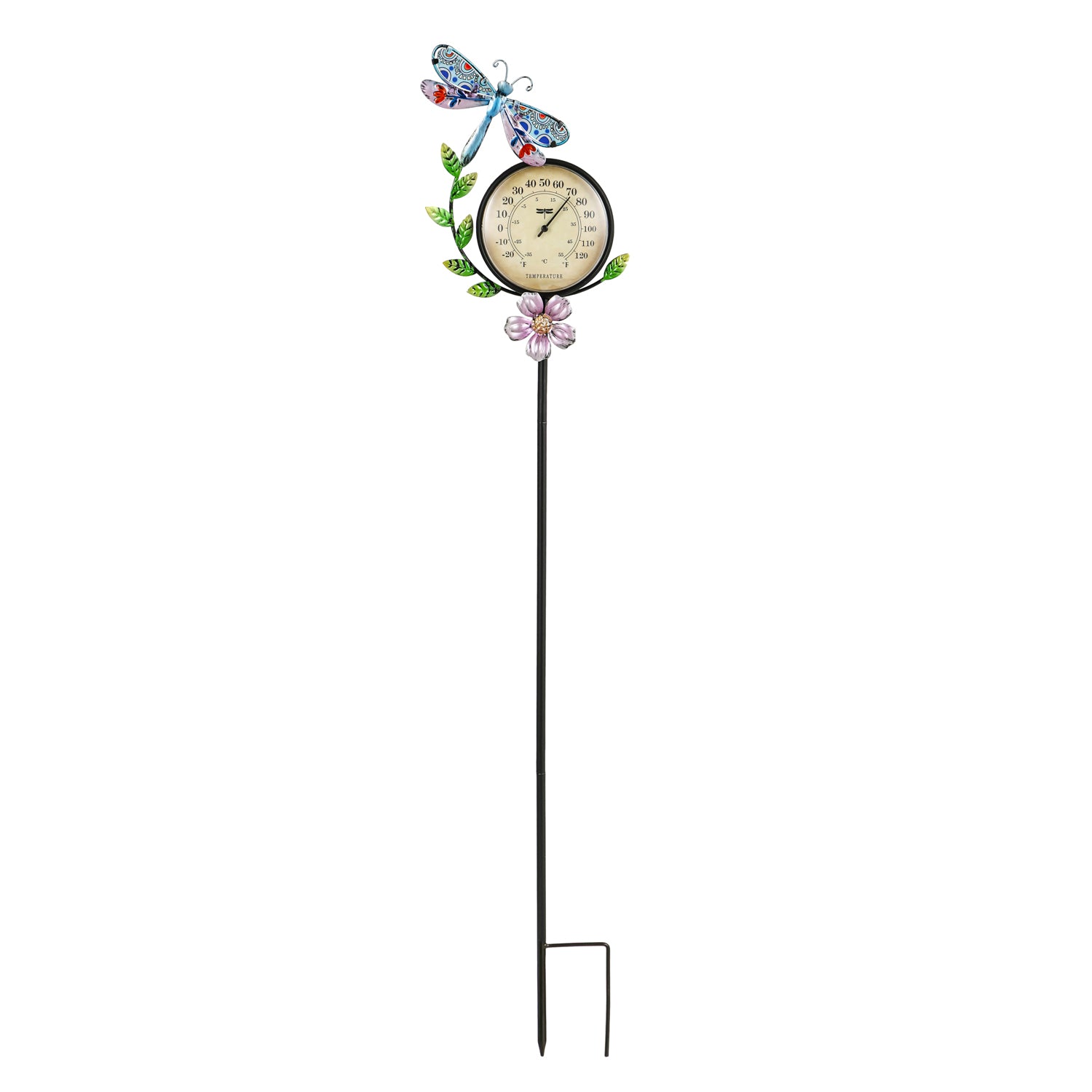 Folk Art Pollinators 36"H Thermometer Garden Stake