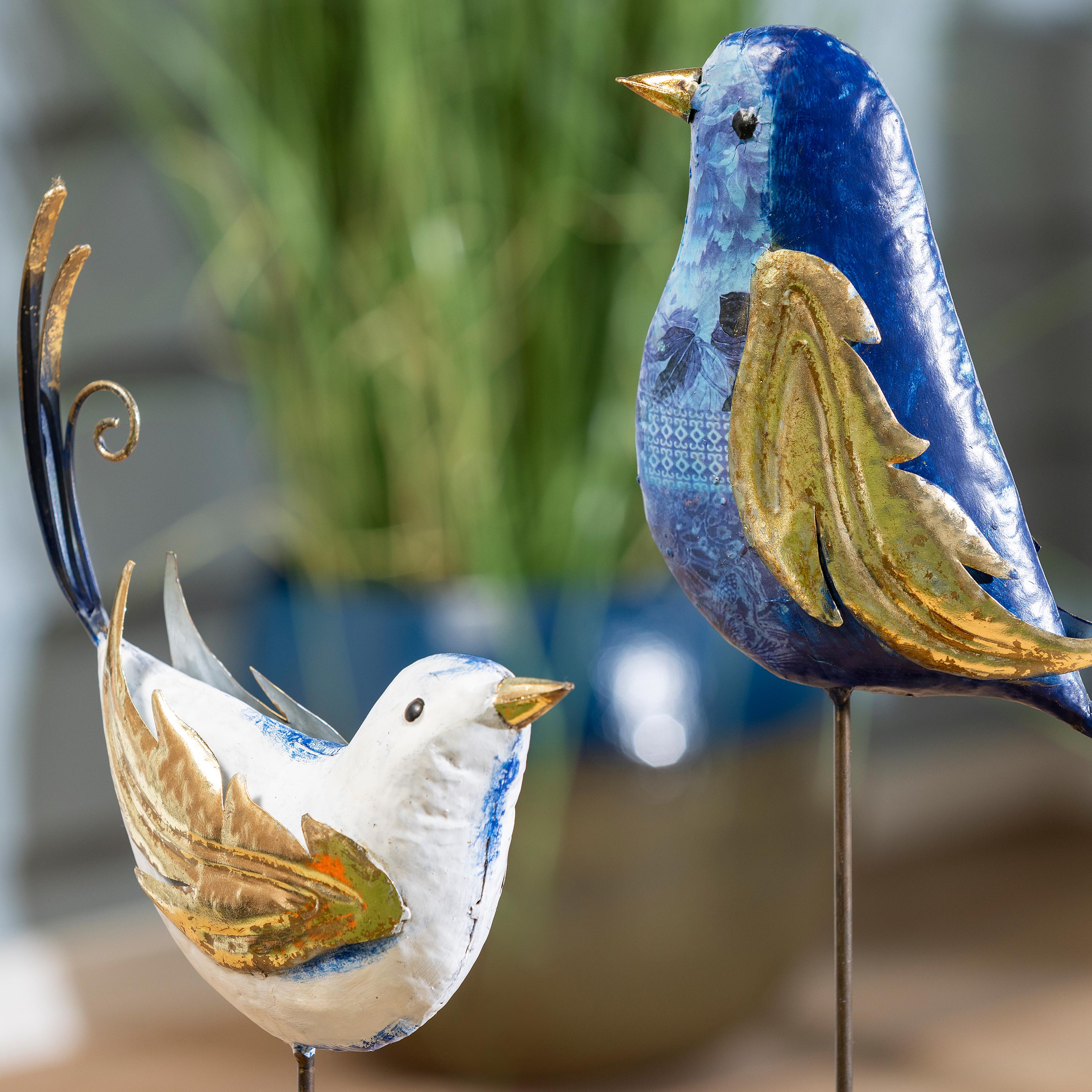 Fancy Bird Metal Garden Stake, 36"