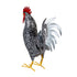 Metal Rooster With Dark Feathers Statue, 14"H