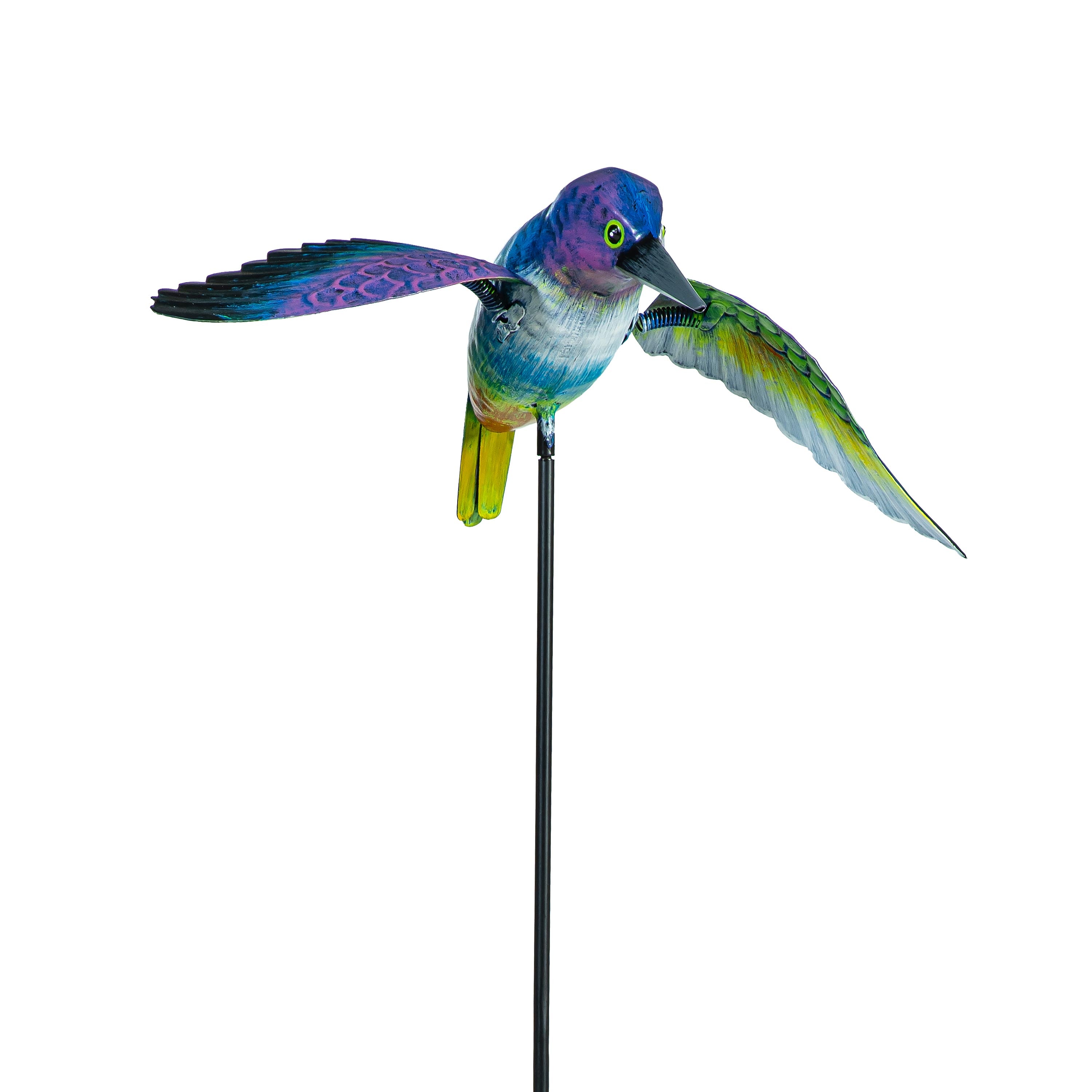 Bird with Spring Wing Metal Garden Stake, 37"