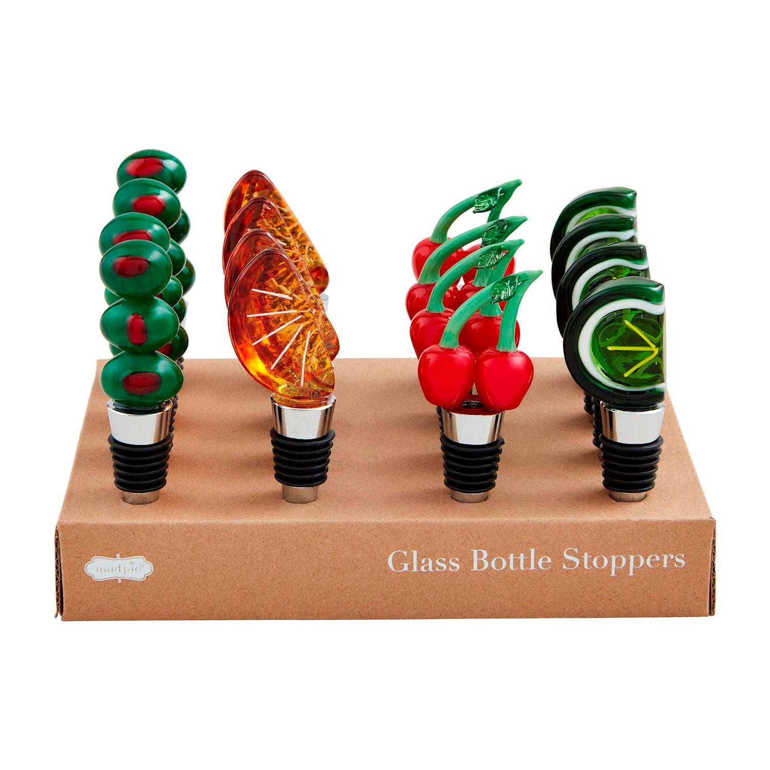 Figural Glass Bottle Stoppers - 4 Styles BY MUD PIE