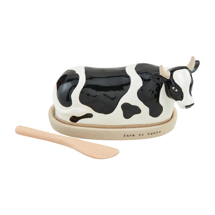 Cow Butter Dish Set BY MUD PIE