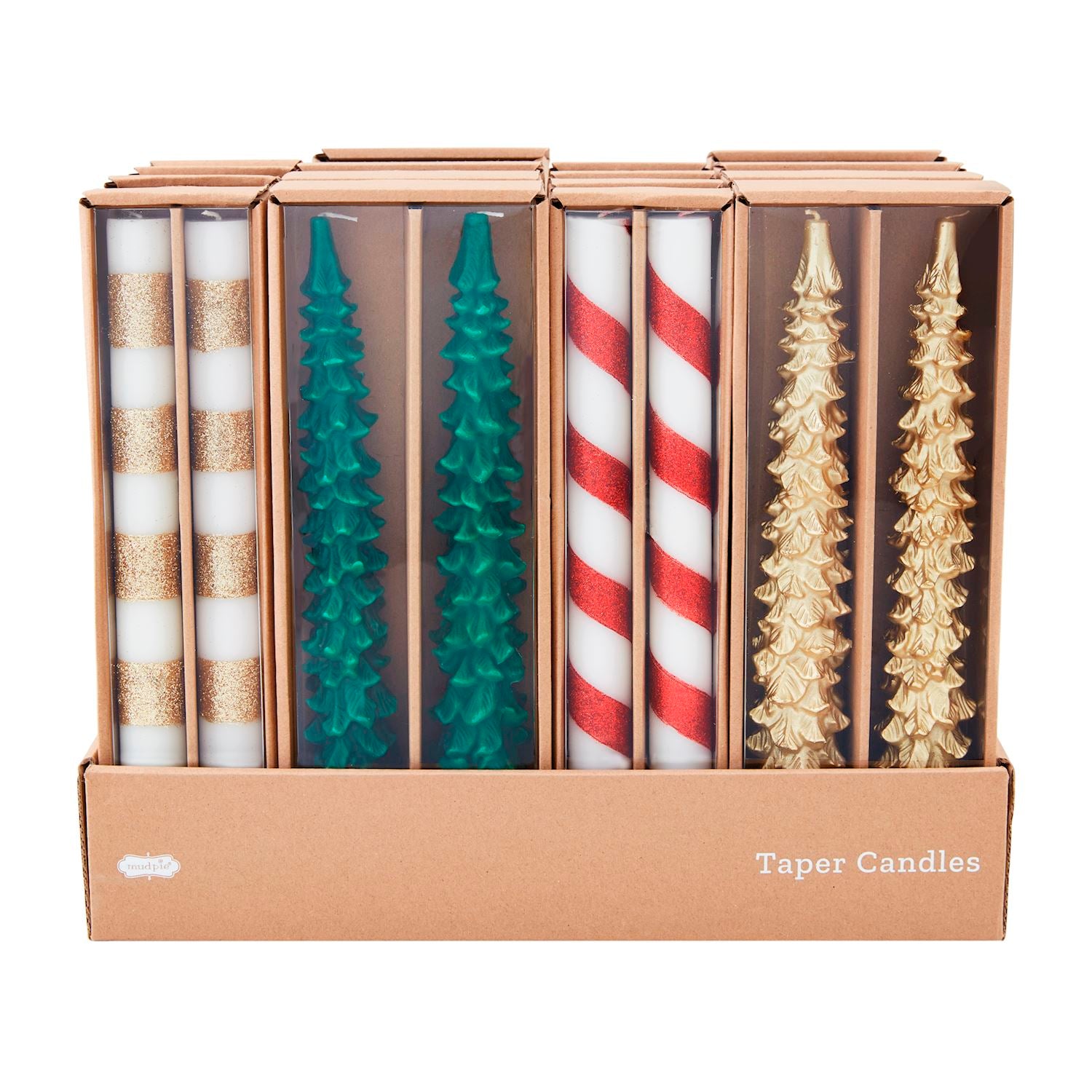 Tree & Stripe Taper Sets By Mud Pie