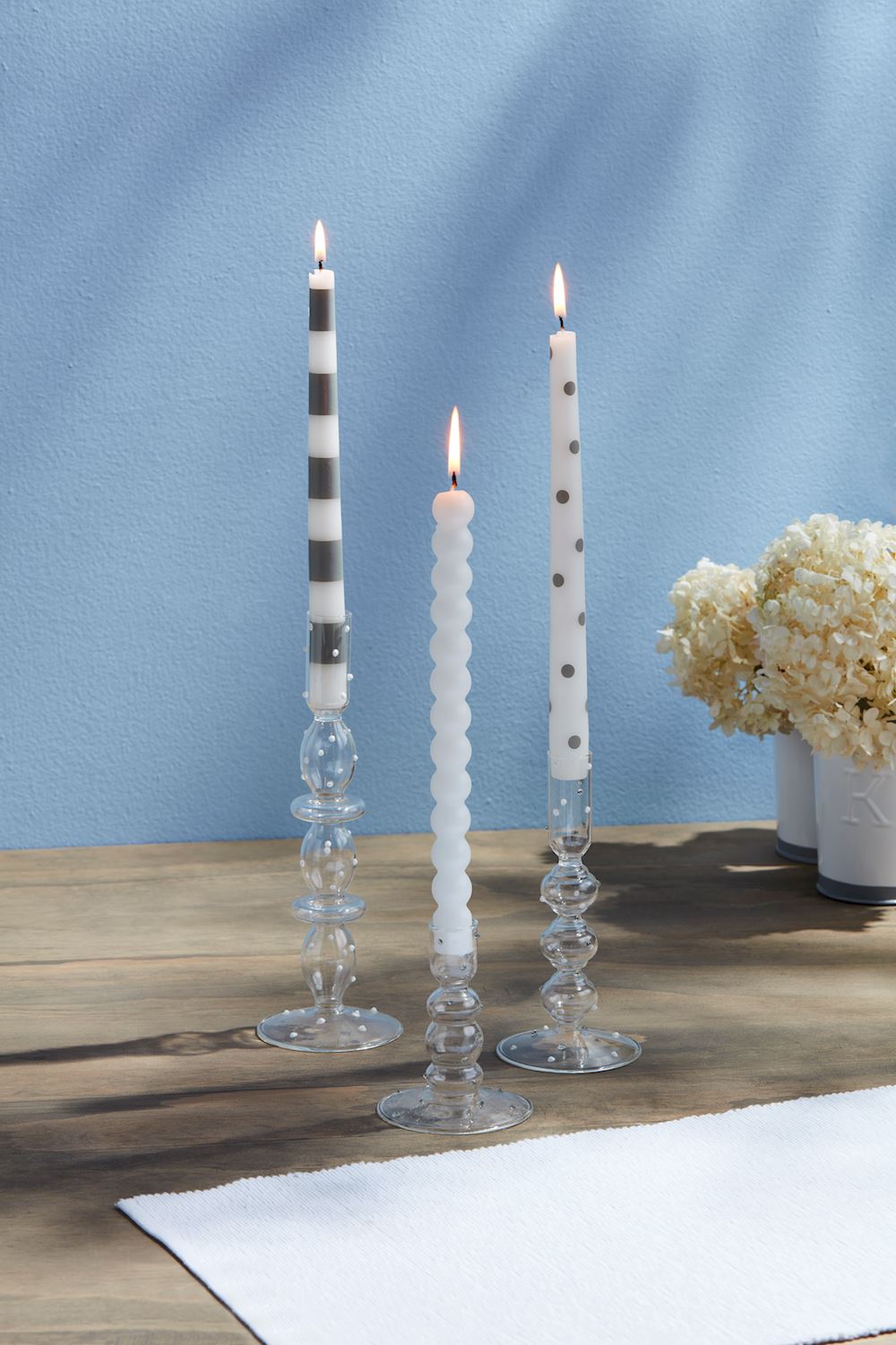 Grey & White Taper Candles By Mud Pie