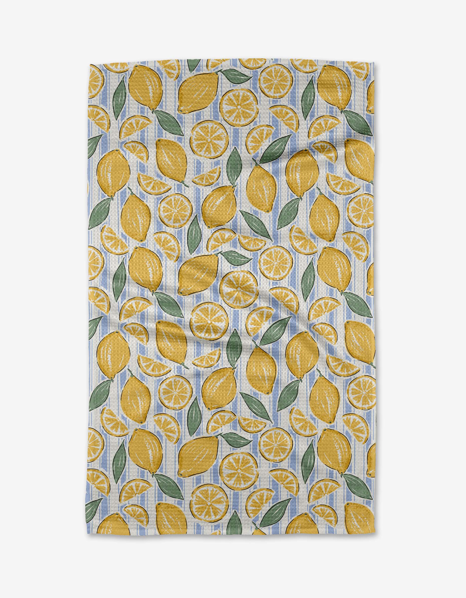 Sour Lemon Stripes Tea Towel by Geometry