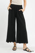 Becka Linen Blend Scallop Hem Wide Leg Pants