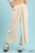Becka Linen Blend Scallop Hem Wide Leg Pants