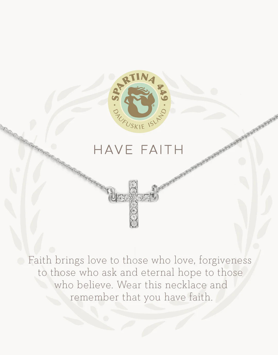 Spartina Sea La Vie Necklace 18" Have Faith/Cross Silver