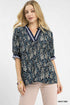 Josie Spring Burst Print V-Neck Top