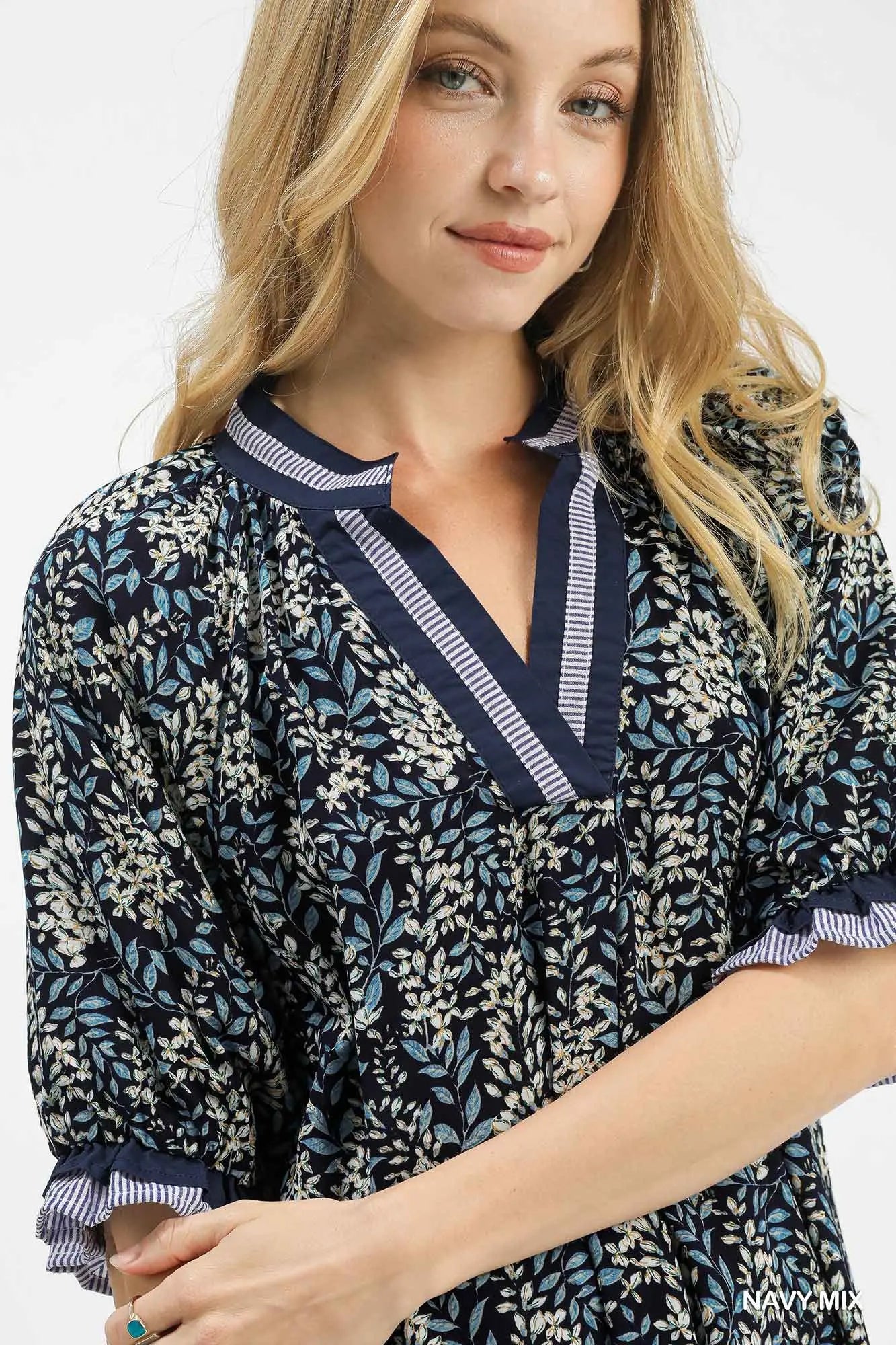 Josie Spring Burst Print V-Neck Top