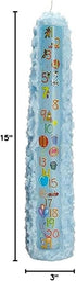 15" Tall Year 1-21 Numbered Birthday Pillar Candle