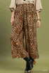 Harper Leopard Print Scallop Hem Wide-Leg Pants - Latte
