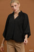 Vera Balloon Sleeve Split Neck Blouse