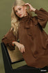 Sally Mae Satin Tie Neck Mini Dress