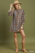 Vera Plaid Ruffle Neck Shift Dress