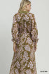 Maddie Mix Botanical Print Belted Midi Dress