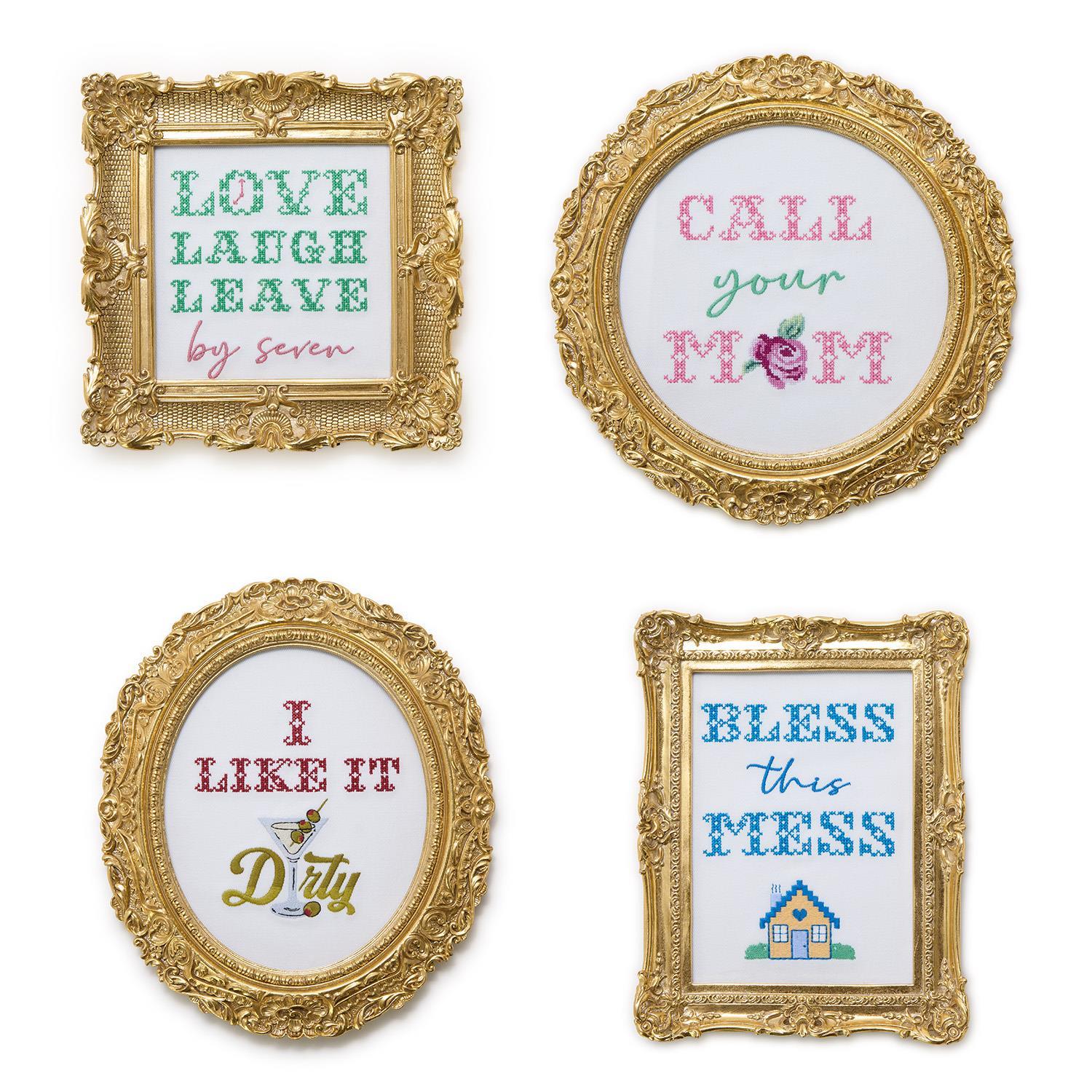 Embroidered Cross Stitch Framed Wall Art Designed by Boyar NYC