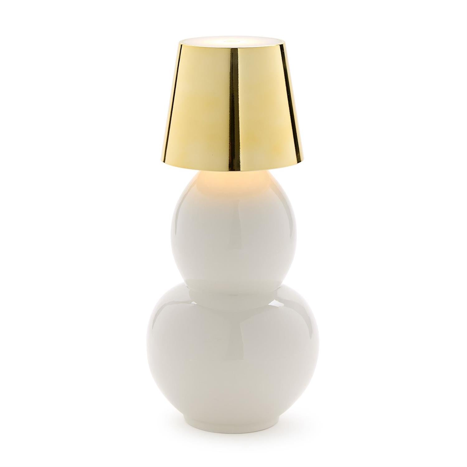 LED Portable Cordless Gold Lampshade Bottle Lamp with Stopper Attachment in Gift Box