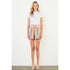 Hannah Pink Multicolor High Waist Stripe Shorts with Waist Tie
