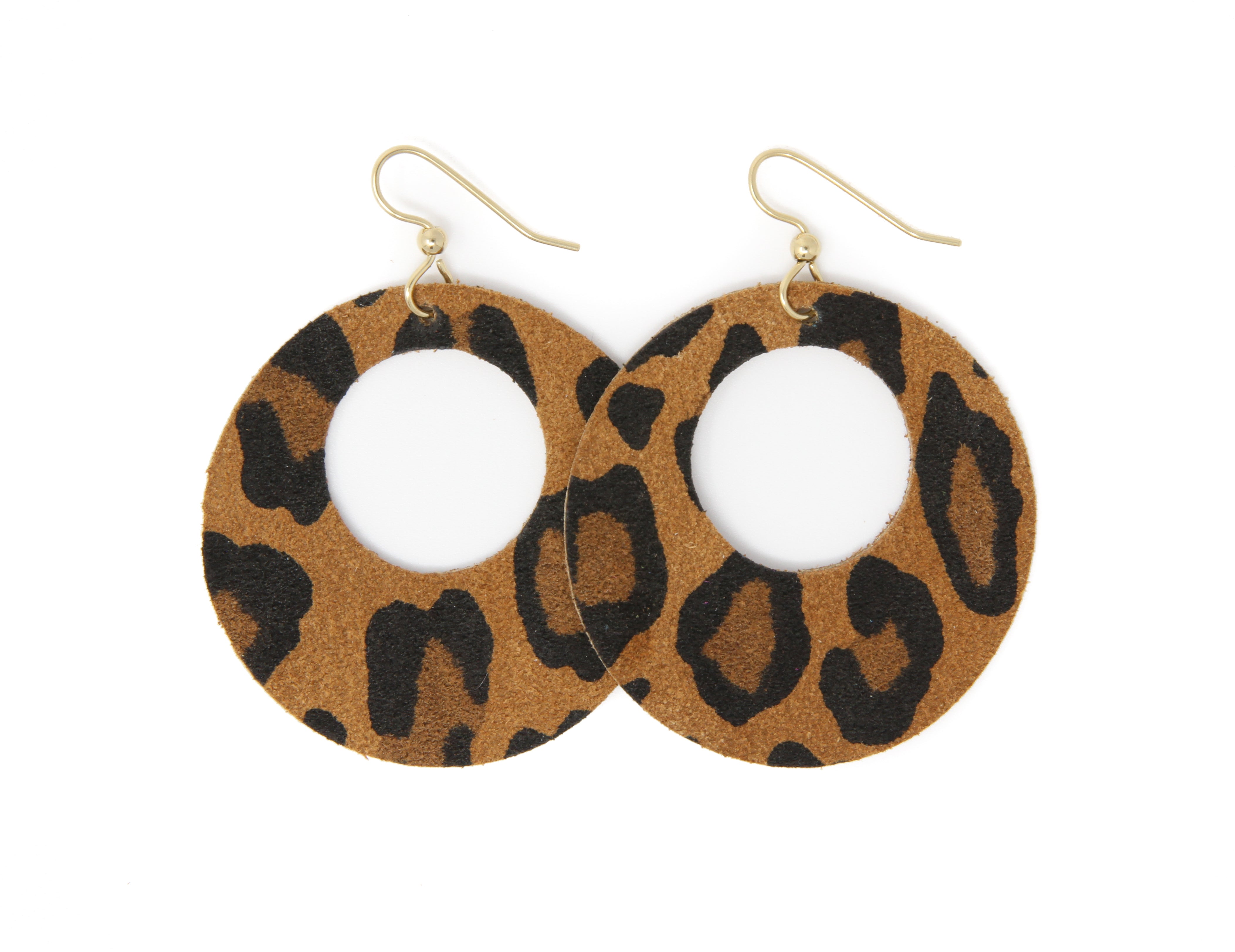 Leo Hoop de Hoop Leather Earrings