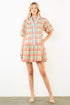Marisa Puff Sleeve Geometric Pattern Dress by THML