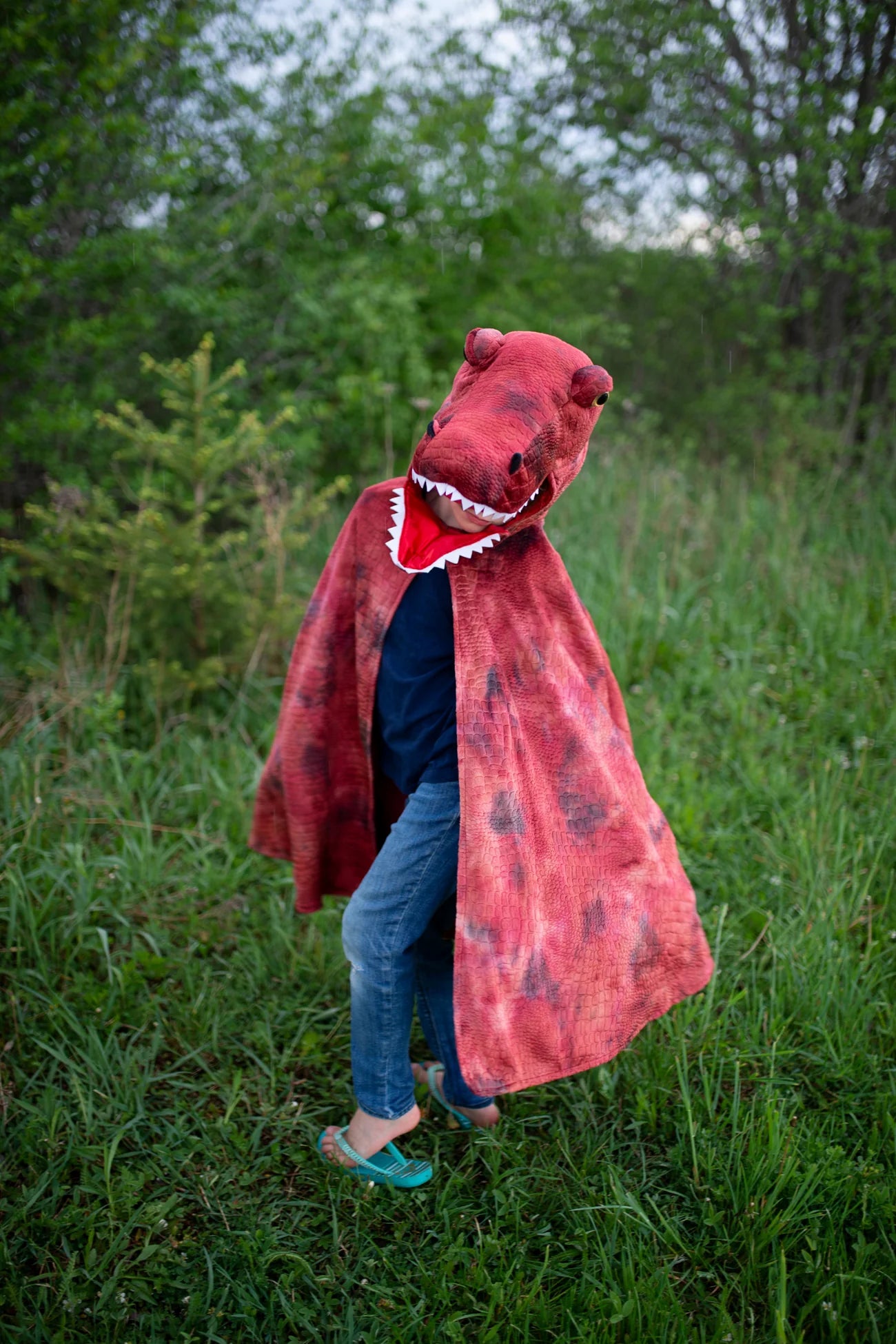 Red & Black Grandasaurus T-Rex Cape with Claws - A. Dodson's